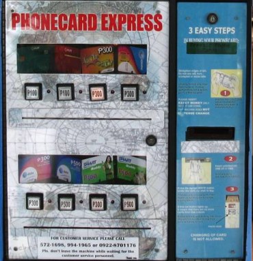 Phone card vending machine in NAIA-2