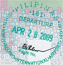 A Philippines departure stamp