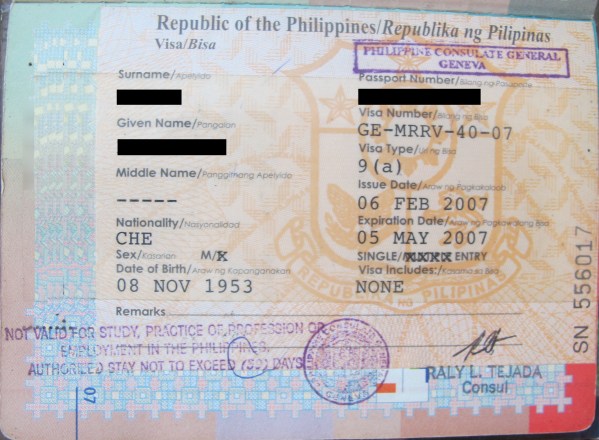 An old 9a Tourist visa established in Geneva