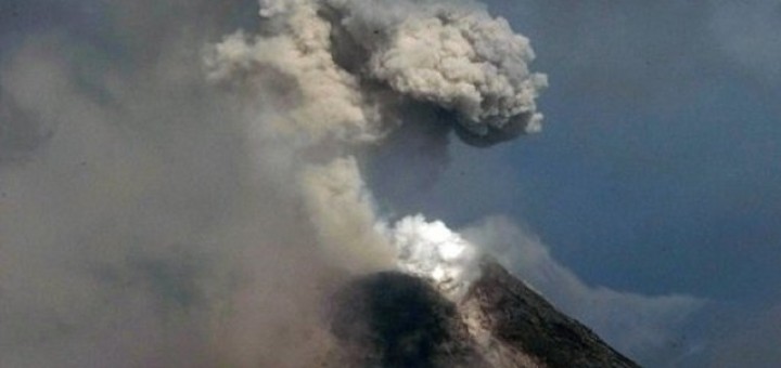 A phreatic explosion on Mayon Volcano