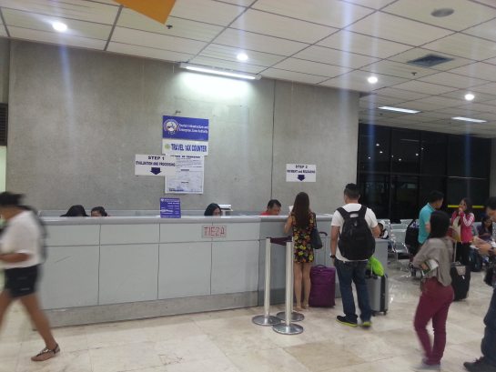 Travel tax counter in Cebu-Mactan