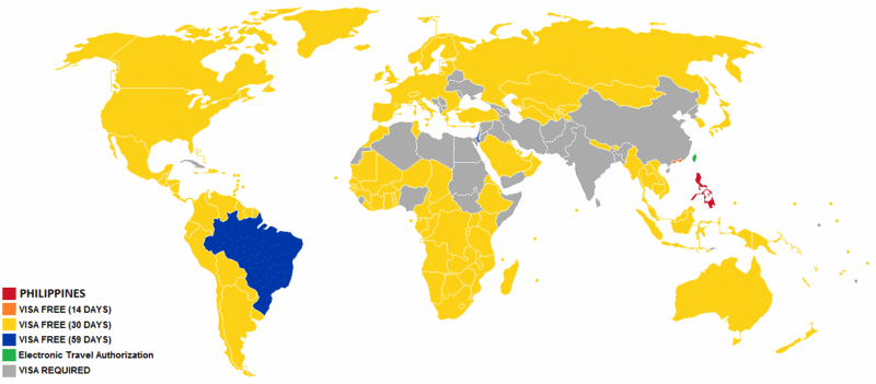 The Philippines Visa Map